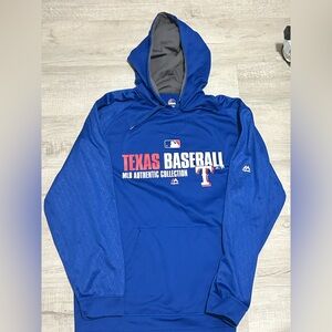 NWOT Majestic Texas Rangers MLB Authentic Collection hoodie. Sz XL